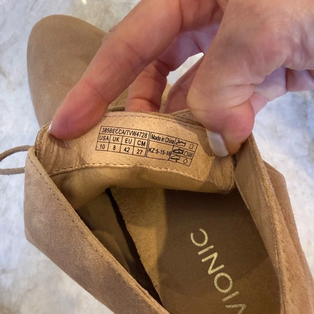 Vionic Becca Lace Up Wedge Ankle Booties Suede‎ Orthotic Arch Support Comfort 10